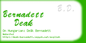 bernadett deak business card