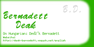 bernadett deak business card